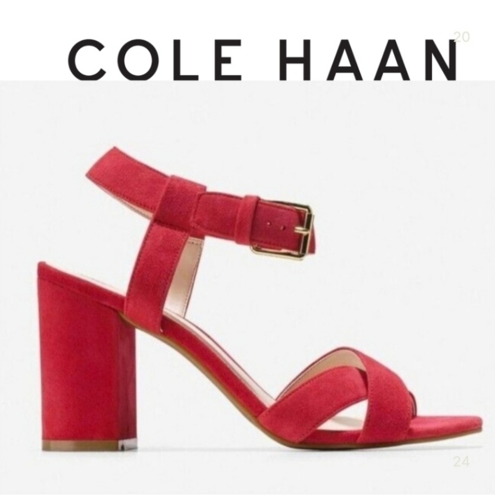 {Cole Haan®} Kadi Sandal Tango Red Suede Size 7.5